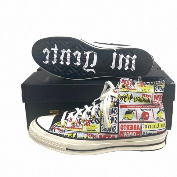 Converse Chuck 70 High Top Canvas Shoes Black Multi 171572C Skate Size Men's - Picture 5 of 10
